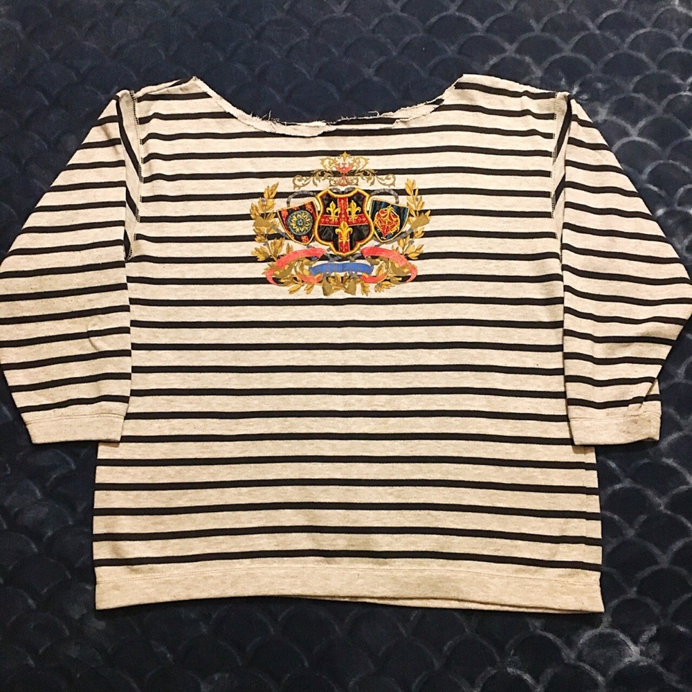 Vintage Royal Crest Off-The-Shoulder Sweatshirt